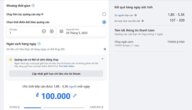 Thiết lập thời gian, ngân sách chạy Facebook Ads là gì?